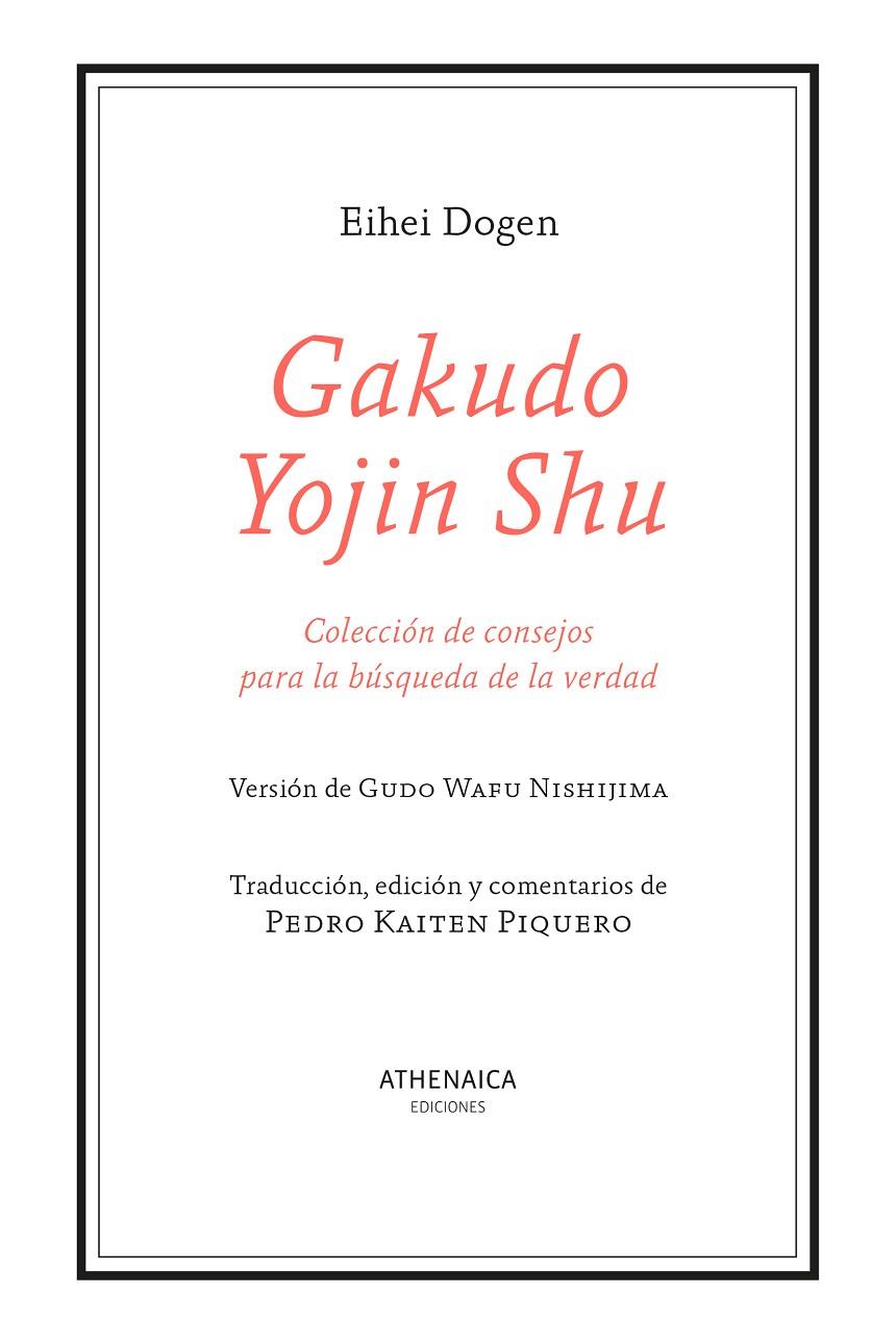 Gakudo Yojin Shu | 9788419874283 | Dogen, Eihei