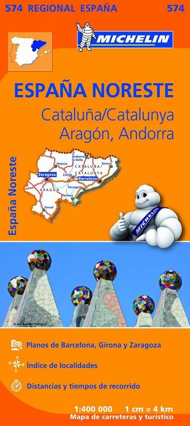 Mapa Regional 574 Catalunya, Aragón, Andorra | 9782067184251 | AA.VV.