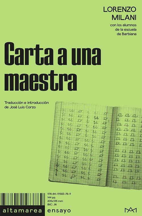 Carta a una maestra | 9788419583789 | Milani, Lorenzo